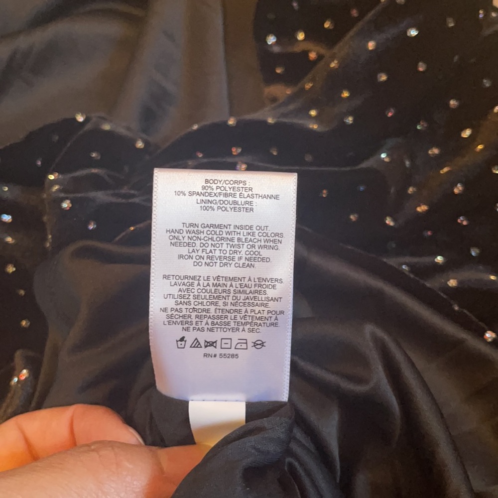 Express Velvet Little Black Dress with Sparkling Details - Picture 6 of 7